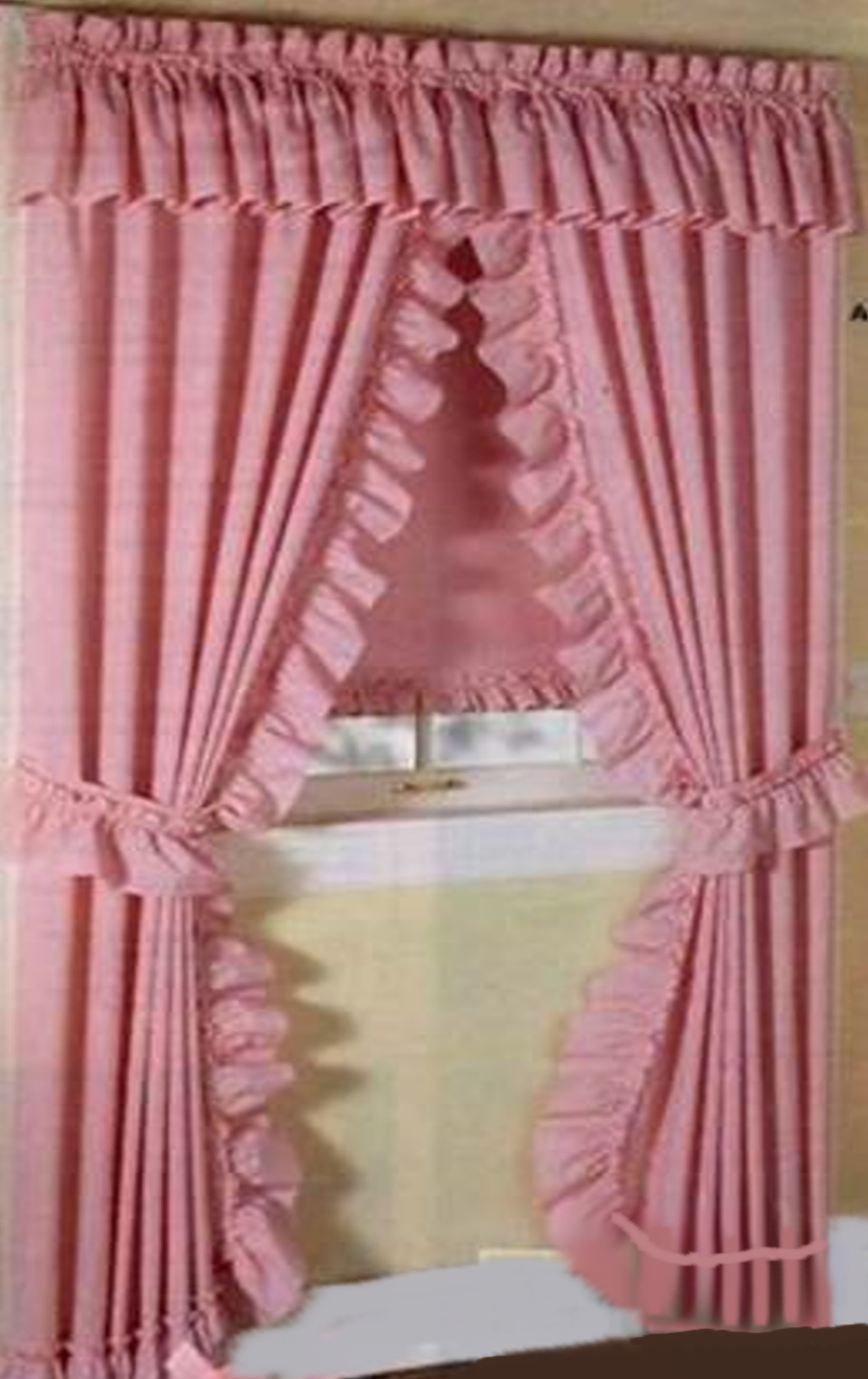 White priscilla curtains with attached valance